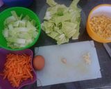 Foto langkah ke 1 dari resep Tumis Satih Dadar Simprak (Sawi Putih Telur Dadar Simple & Praktis).