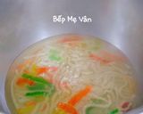 Hình bước làm 3 của món Chè chuối,bột báng màu hoa đậu biếc,bột khoai