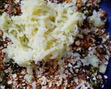 A picture of step 4 of Oats tikki with leafy vegetables.