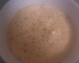 A picture of step 2 of Heidi's minty mango Indian dip.