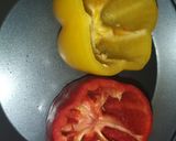 சிக்கன் நூடுல்ஸ் ஸ்டப்டு&பேக்குடு கேப்ஸிகம் (Chicken noodles stuffed capsicum recipe in tamil) ரெசிபி ஸ்டேப் 6 புகைப்படம்