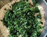 A picture of step 1 of Methi gota.