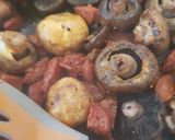 A picture of step 4 of My Garlic Mushrooms & Chorizo cooked in Garlic Butter.