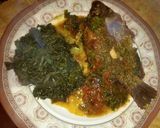 A picture of step 4 of Ugali, fish & coconut milk mchicha@cocomchicha😮.