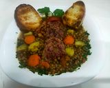 Foto del passaggio 5 della ricetta Cotechino con lenticchie e verdure light