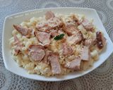 Une image de l'étape 6 de Coquillettes au rôti de poulet fumé et fromage 🥣.