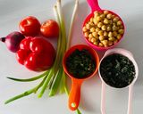 A picture of step 1 of Chickpea salad.