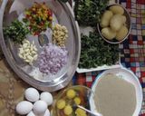 A picture of step 1 of Egg roll and Egg kabab.