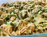 Une image de l'étape 6 de Gratin de coquillettes aux moules et aux asperges vertes.