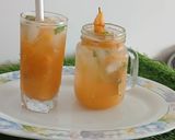 A picture of step 4 of Peach mojito, refreshing cold drink.