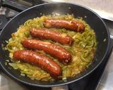 Une image de l'étape 12 de Saucisses fumées à la compotée d oignons et poivrons verts,citrons confits aux épices indiennes.