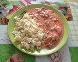 Tejfölös gombapaprikás, kapros galuskával recept fázis 5 fotója