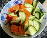 Foto del paso 1 de la receta: Vegetales salteados con pollo