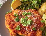 A picture of step 6 of Chicken Schnitzel.