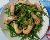 Hình bước làm 4 của món Tép xào bông hẹ