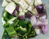 A picture of step 1 of Chettinad fish fry with veggie.