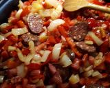 Tarhonyás lecsó recept fázis 2 fotója