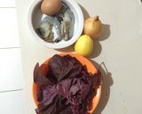 Foto langkah ke 1 dari resep Garlic Prawn n Scramble Red Spinach Unsalt (tanpa garam).