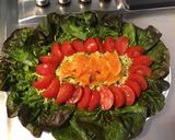 Une image de l'étape 8 de Salade de laitue rougette aux tomates,courgette râpée et orange.