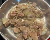 A picture of step 1 of Cashew chicken with egg.