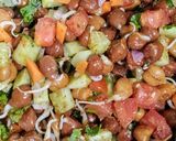 A picture of step 3 of Sprouted Black Chickpea/ Kalachana Chaat.
