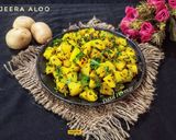 A picture of step 4 of Jeera Aloo (Cumin Potatoes).