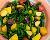 A picture of step 3 of Kielbasa Potato Green Bean Bake.
