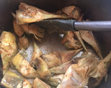 Foto del paso 6 de la receta: Alcachofas guisadas con jamón y huevo poché