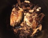 A picture of step 3 of California Farm Ginger Soup with 2024 Nouveau Pinot Noir wine.