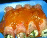Foto del paso 5 de la receta: Rollos de jamón y queso tipo canelones rellenos con espinacas y ricota