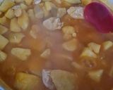 A picture of step 1 of Yam Pottage with boneless chicken 🐔.