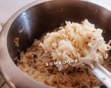 A picture of step 4 of Panchmel Dal or Panchratna Dal and Jeera Rice.