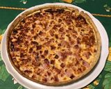 Une image de l'étape 12 de Quiche « pas Lorraine » au jambon blanc,oignon de roscoff et feta grecque (pâte brisée au basilic).