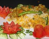 A picture of step 8 of Tikka baryani with national tikka masla.