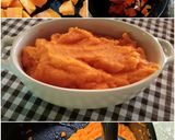 Foto del paso 1 de la receta: Sandwich de milanesa de berenjena en pan de papa con salsa de zanahoria 🍆🥕🍅🥔