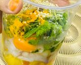 A picture of step 1 of Sesame eggs sandwich.