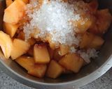 A picture of step 1 of Peach mojito, refreshing cold drink.