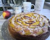 A picture of step 12 of Peach and Mascarpone Soft Cake.
