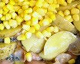 A picture of step 6 of New Potatoes, Bacon, and Corn Sautéed with Butter & Soy Sauce.