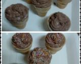 A picture of step 9 of Ladybirds Naughty Choc Mousse Cones ..