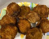 A picture of step 6 of Onion ringsLeftover Aloo sabzi.