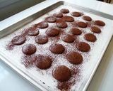 A picture of step 26 of Rich Bitter Chocolate Macarons.