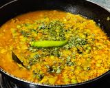 A picture of step 5 of Soya granules with potato and fresh green peas.