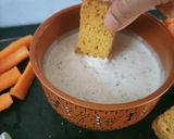 A picture of step 6 of Homemade Ranch dressing with salad and rusk toast.