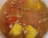 Hình bước làm 3 của món Canh thịt băm nấu cà chua, dứa