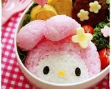 A picture of step 8 of My Melody Onigiri Character Bento.