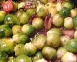 A picture of step 3 of Brussel sprouts with bacon and cheese.