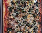 A picture of step 6 of Italian Sausage & Spinach Rectangle Pizza.