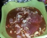 A picture of step 1 of Naughty steak (beef steak in diet pepsi).