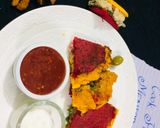 A picture of step 20 of Colourful Suji sandvich.